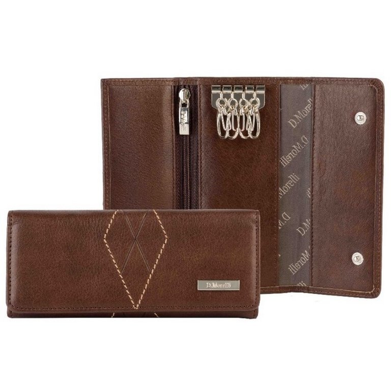 Футляр для ключей  D.Morelli "БОНД" из нат.кожи, коричневый