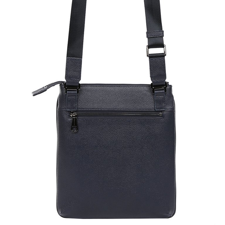 Сумка мужская FABRETTI 24,5*28*4, нат. кожа, синий