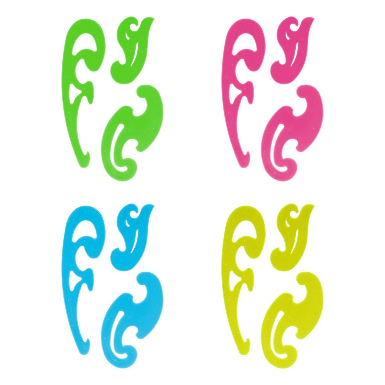 Набор лекал прозр, ассорти неон (25 ,17 ,12 см) Стамм