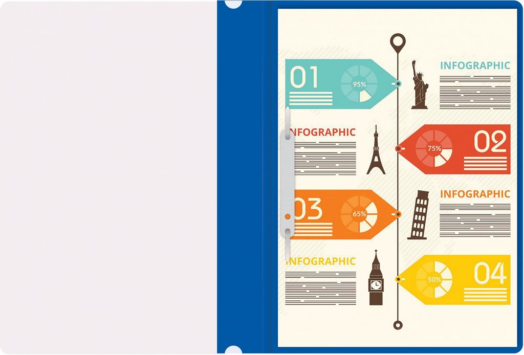 Папка-скоросшиватель А4 пластик, (0,11/0,13 мм) синяя Silwerhof Eco