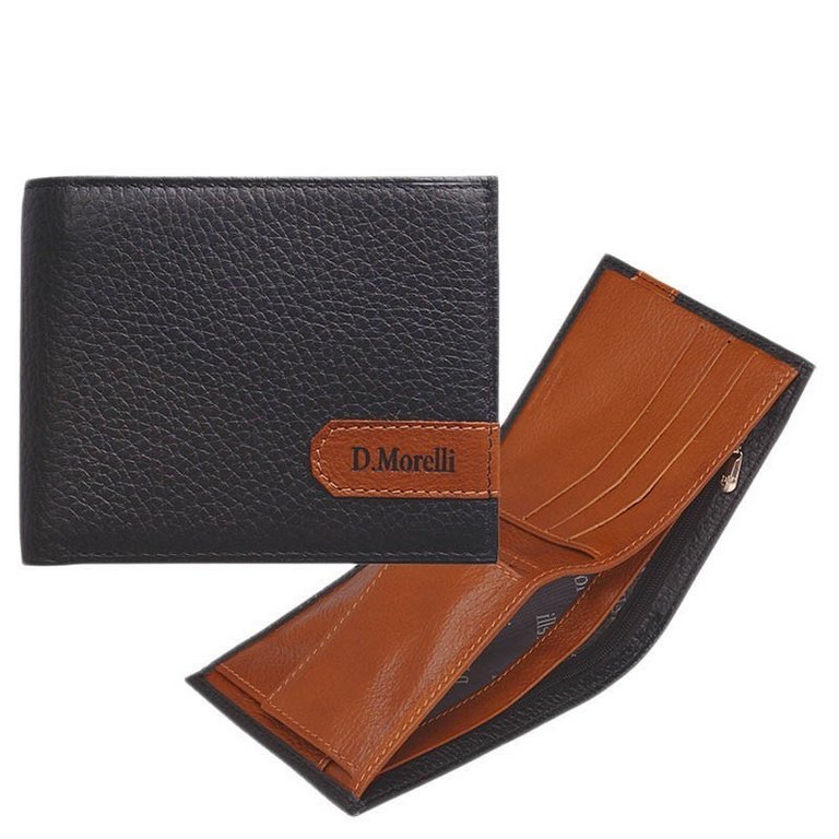 Портмоне D.Morelli мужское "Вестерн" нат.кожа, черное