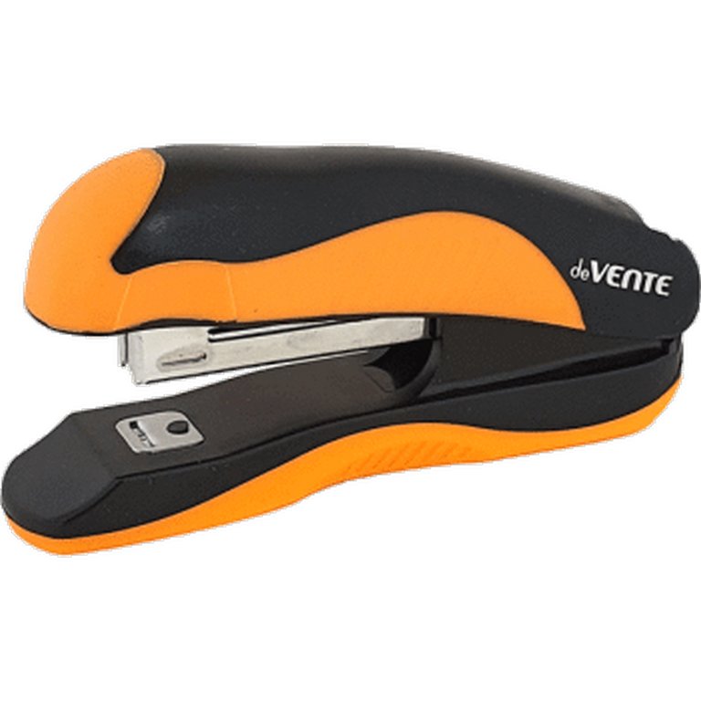 Степлер № 10 до 12л deVENTE "MonoChrome" черный с неоновым оранжевым