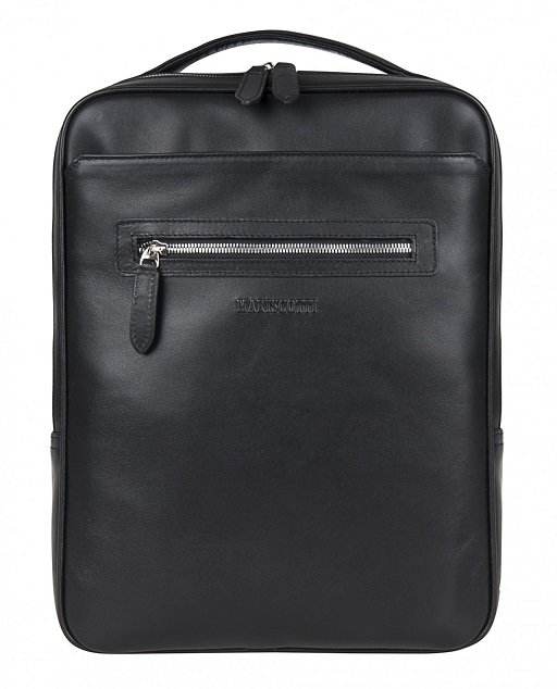 Рюкзак молодежный мужской  Franchesco Mariscotti натуральная кожа 29*38*8см, черный наполи