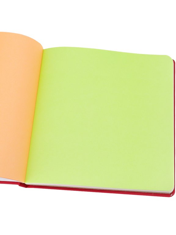 Скетчбук 200*200 мм, 72л. сшивка "Colorful Red" на резинке 120 г/м2, бумага цветная