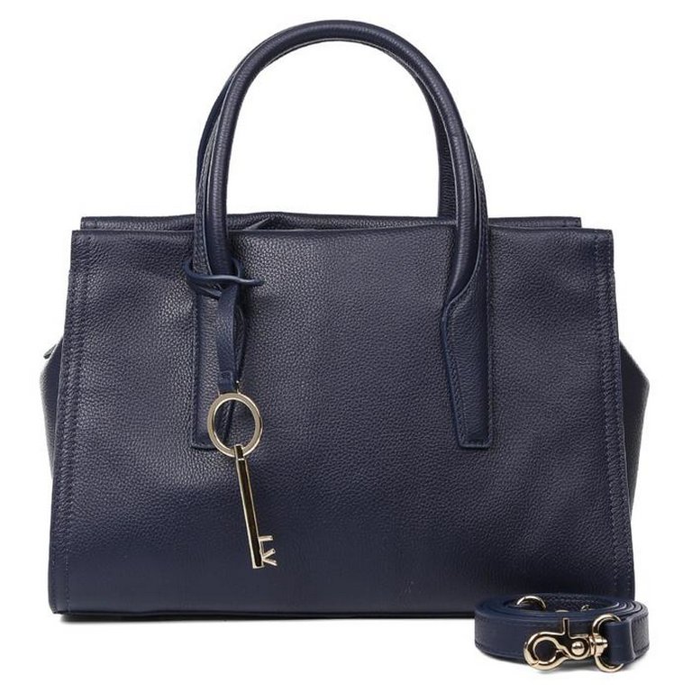 Сумка женская LEO VENTONI 28,5*19,5*14,5см, нат. кожа, синий