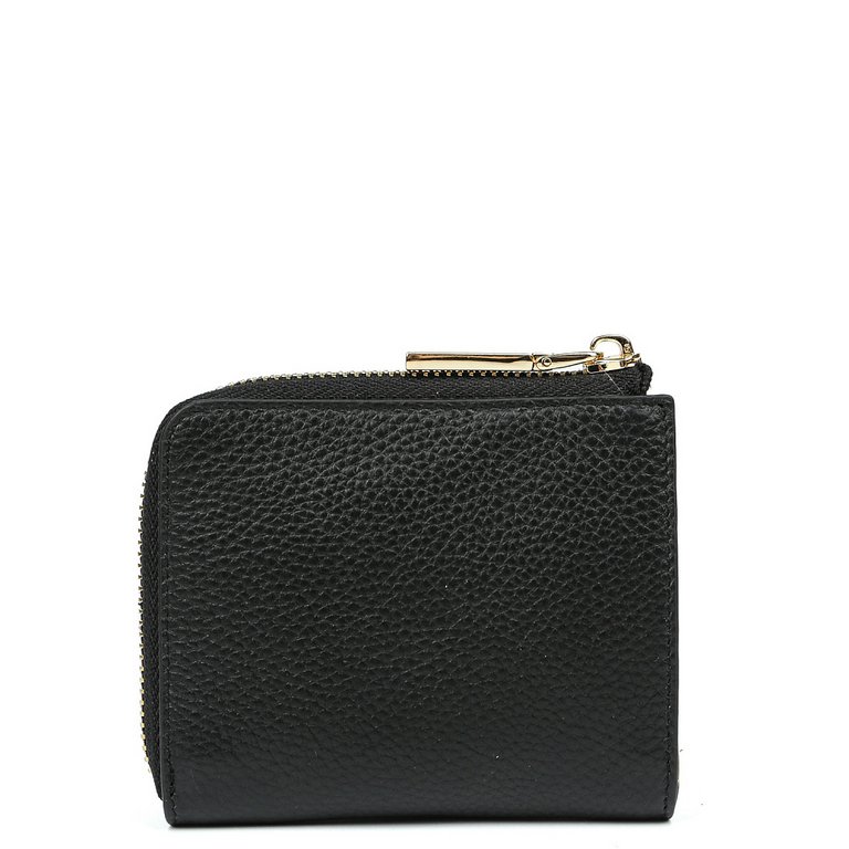Портмоне FABRETTI женское, нат. кожа, 11*10*3 см, черный