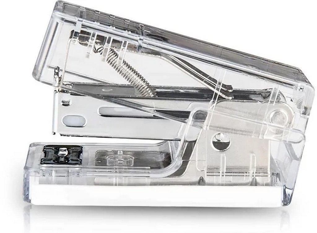 Степлер 24/6, 26/6  мини до 12л Deli "Nusign" прозрачный