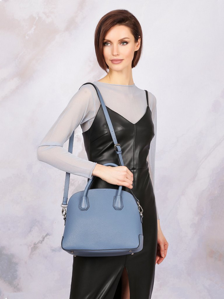 Сумка женская FABRETTI 31*25*13см, нат. кожа, синий