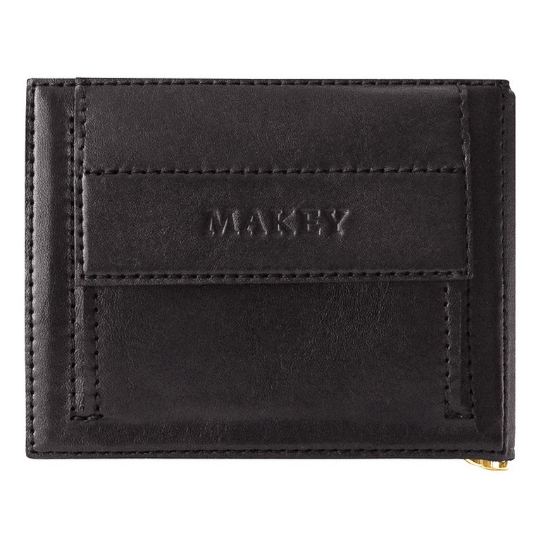 Зажим для денег 82*106мм "Макей" нат. кожа, цвет коричневый (многофункциональный)