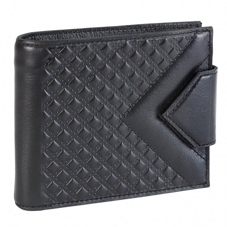 Портмоне Макей 12*9,7см, нат. кожа, цв. черный