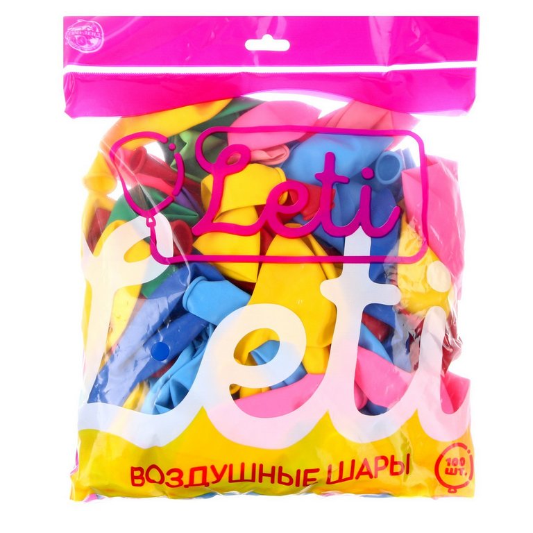 Шар воздушный 12 дюймов (30см)  без рисунка ассорти LETI