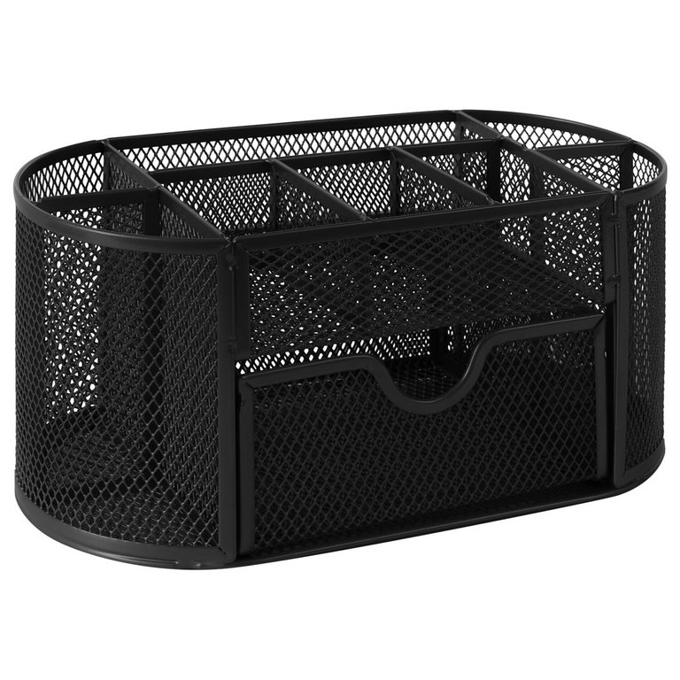 Подставка наст д/канц. принадлеж. металл, BRAUBERG "Germanium" 9 отд. черная