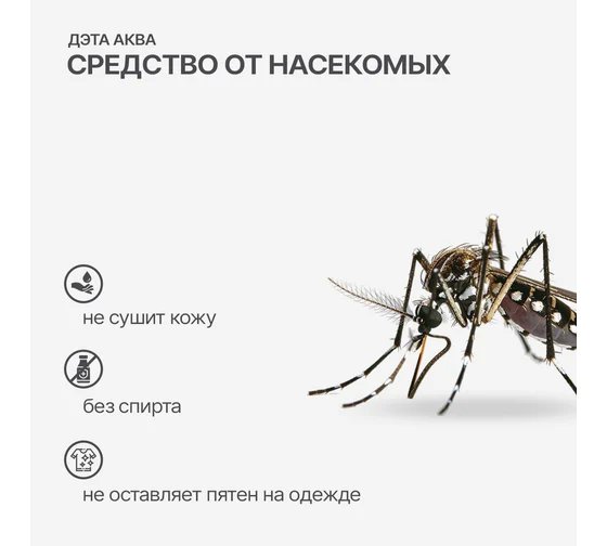 Средство от клещей, комаров, мошек аэрозоль 100мл Дэта AQUA