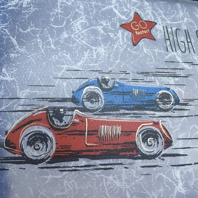 Папка для тетрадей А4 на кнопке BrunoVisconti "Cars" с текстильной окантовкой