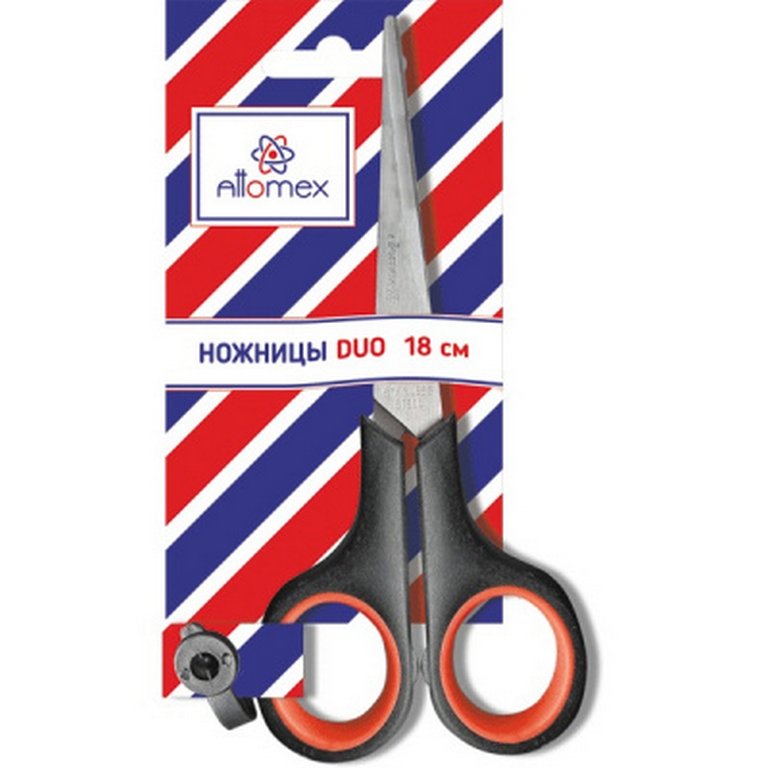 Ножницы 170 мм пластмас. эргоном. рукоятка с резиновыми вставками Attomex "Duo"