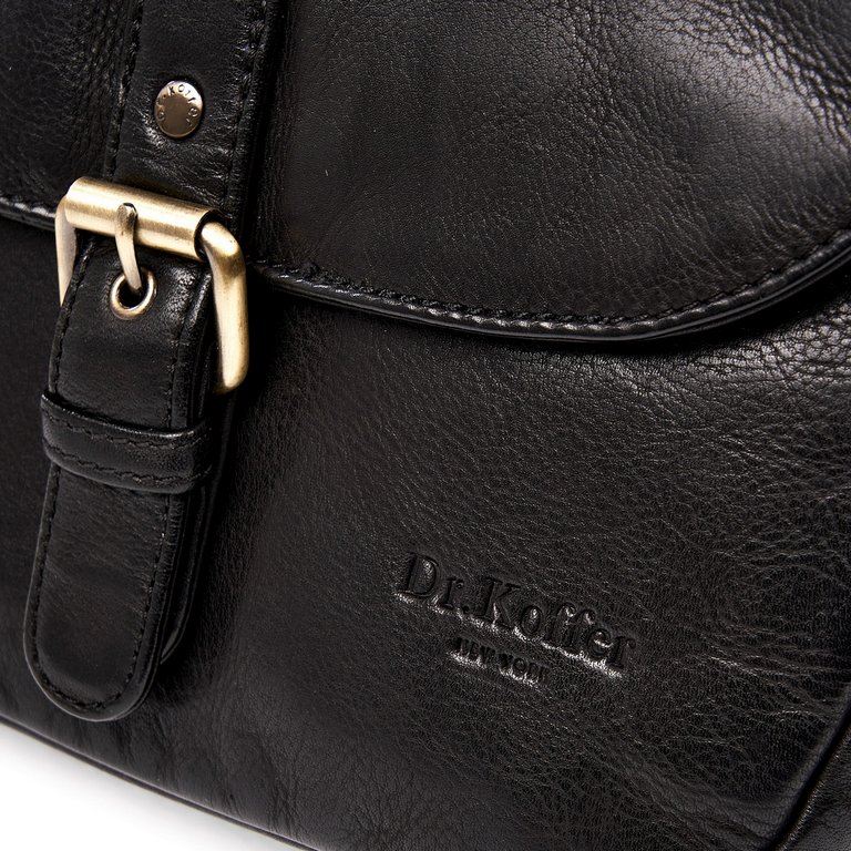 Сумка женская Dr.Koffer 25х20х7см см, нат.кожа черная