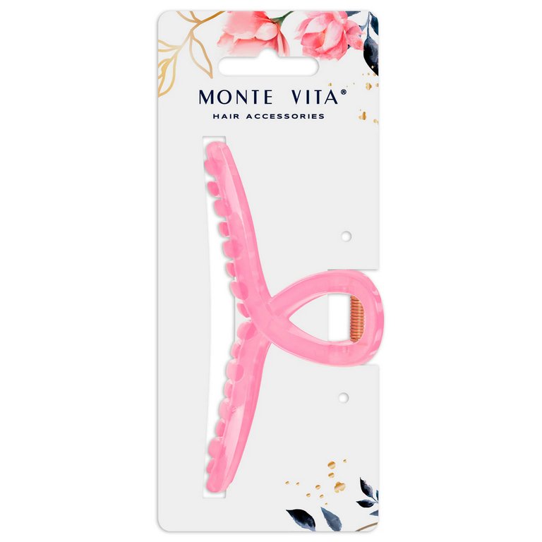 Краб для волос 11 см глянцевый розовый MONTE VITA