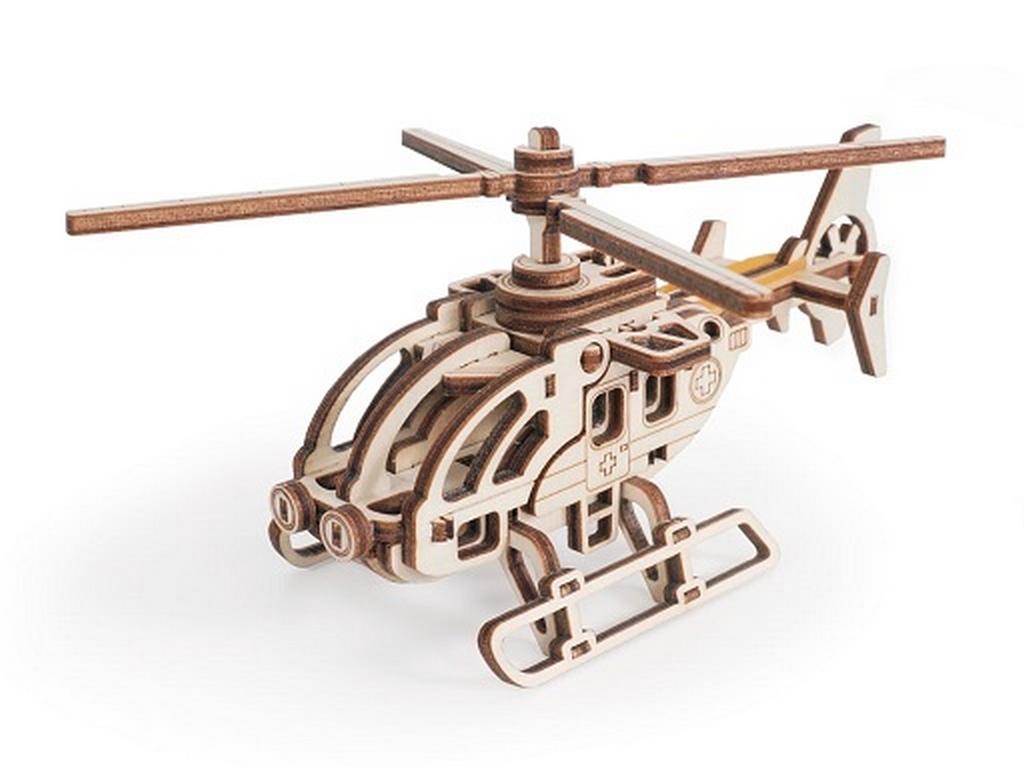 Сборная модель из дерева   36 дет. "Вертолет Стриж" 150*140*60мм