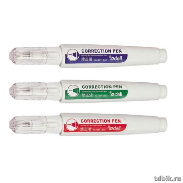 Корректирующая ручка метал. узел  8 мл., Deli