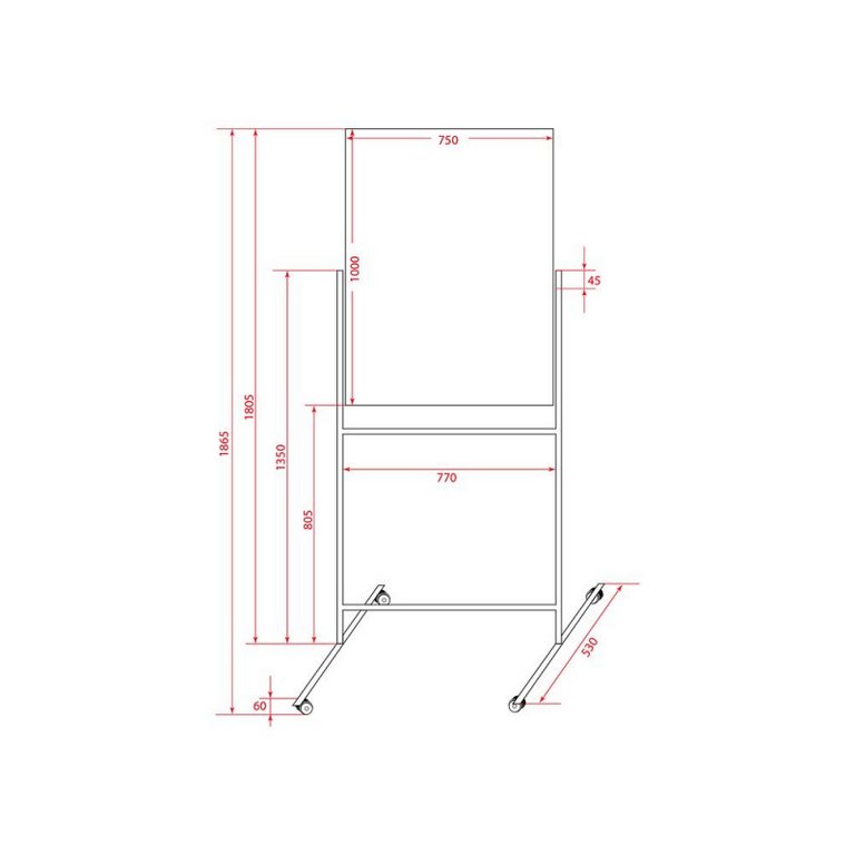 Доска передвижная маркерная  750*1000 мм, поворотная (магнит) BoardSYS Twist