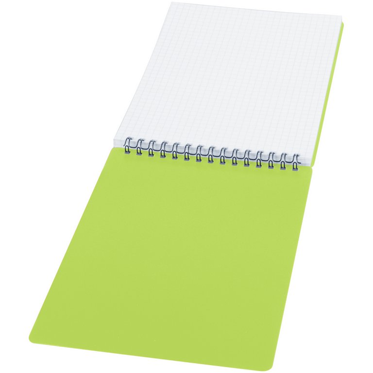 Блокнот А5  60л., 142*203 мм, на гребне BG "Neon" клетка, салатовая пластиковая обложка