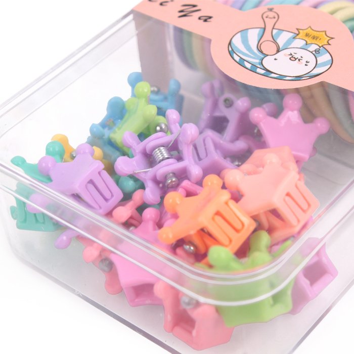 Набор для волос (60 резинок и 20 крабиков) цв. ассорти