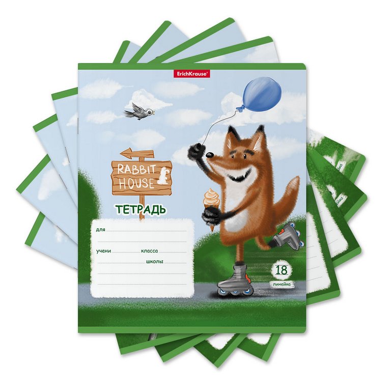 Тетрадь 18 лист лин. А5  "Хитрый лис" ассорти