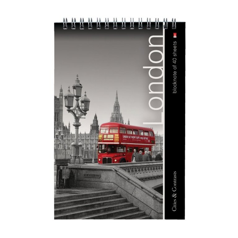 Блокнот А5  40л., 148*210 мм, на гребне "ГОРОДА"  4 ВИДА