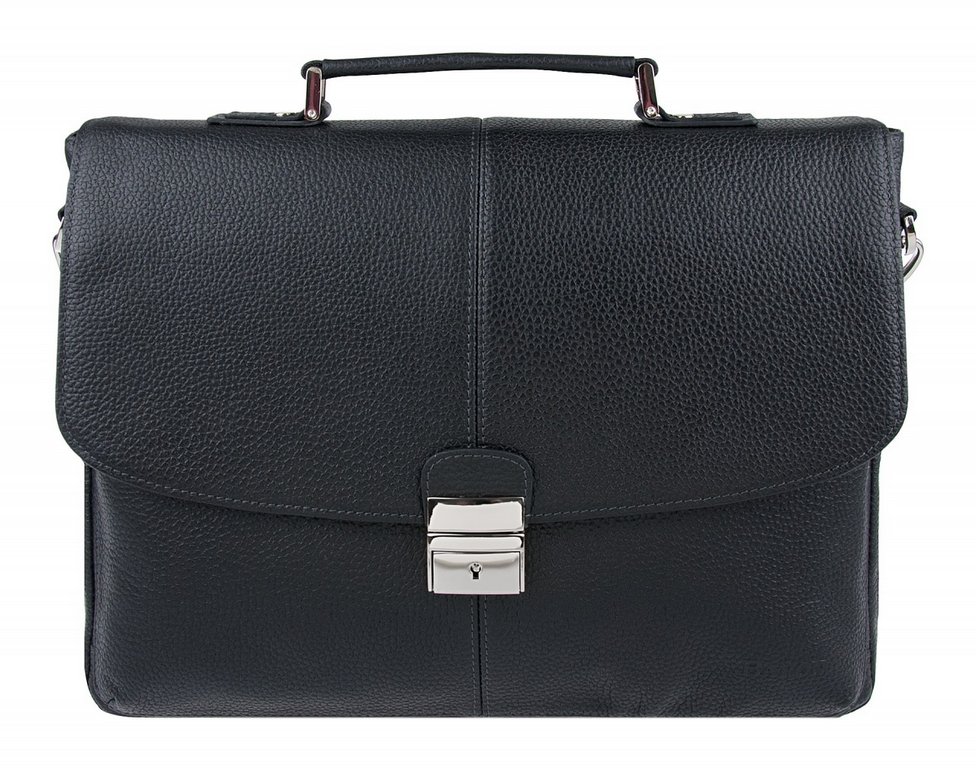 Портфель Baron 37*27*7 см, нат. кожа, черный