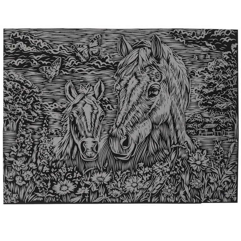 Скретчинг  А5 "Лошади" МУЛЬТИ АРТ