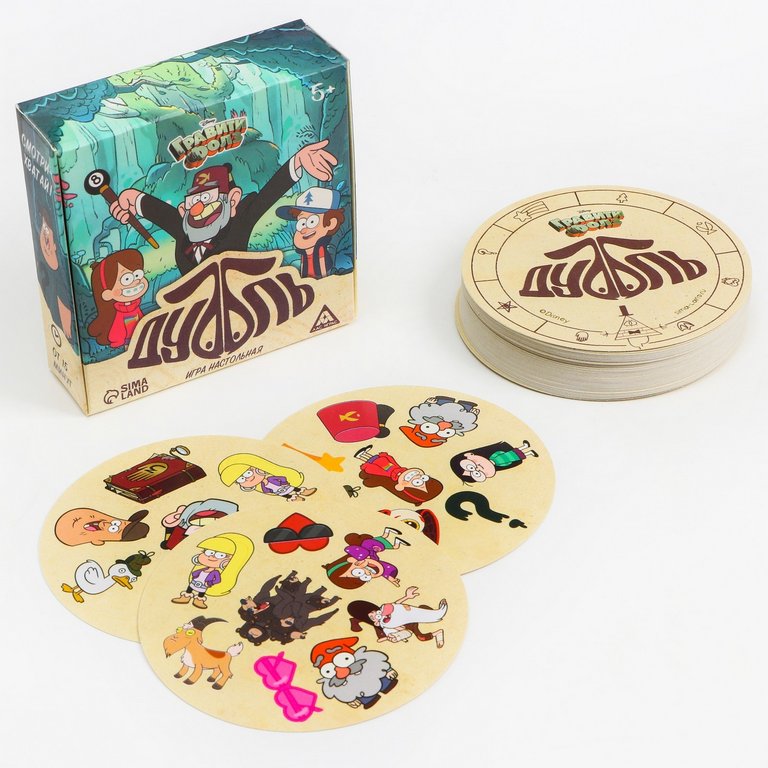 Игра настольная  .5+  с карточками "Дуббль. Смотри-хватай!" Гравити Фолз ЛАС ИГРАС