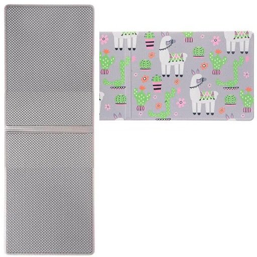 Обложка для студенческого билета из ПВХ  7,8*21,6  "Ламы серые"