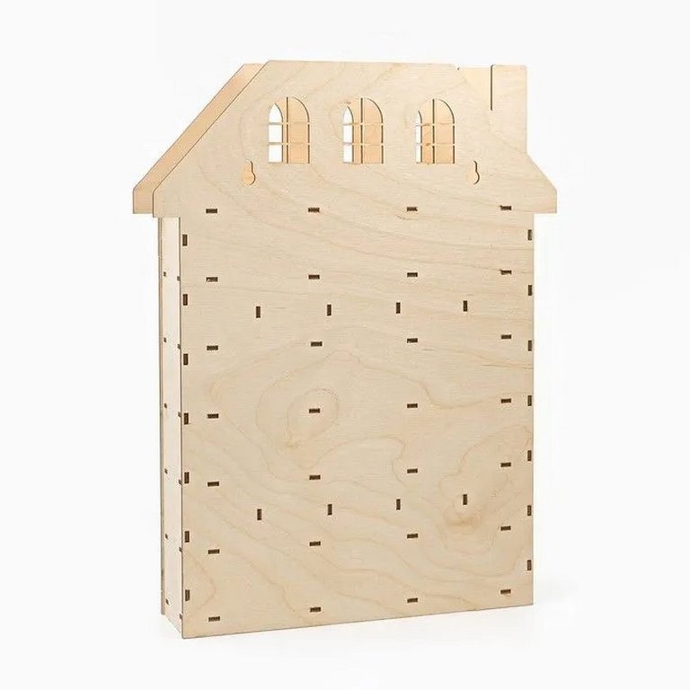 Адвент-календарь НГ "Коттедж" деревянный 510х370х80мм