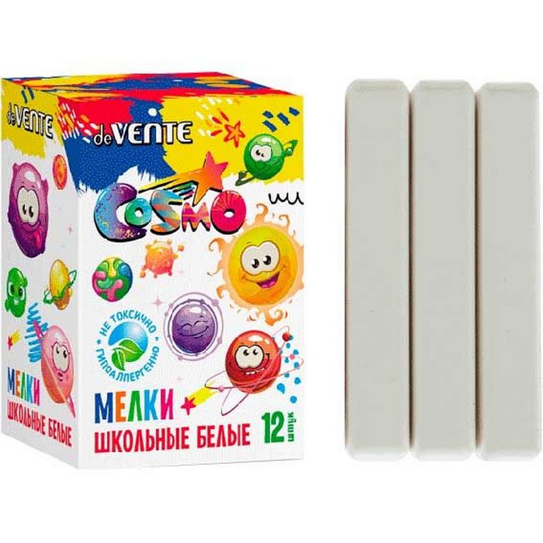 Мел школьный белый  12шт. "Cosmo" deVENTE
