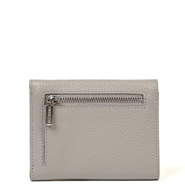 Портмоне FABRETTI женское, нат. кожа, 11*8,5*2 см, серый