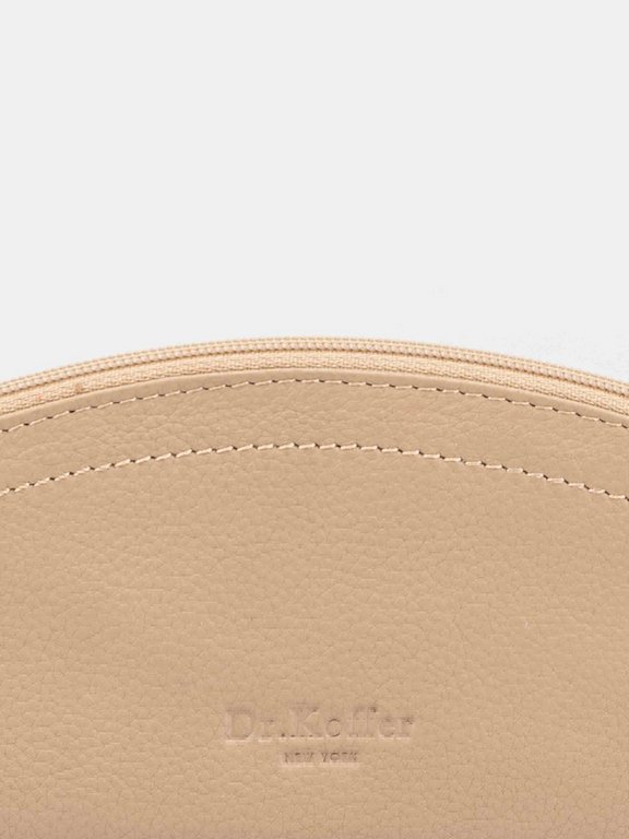 Футляр для очков Dr.Koffer, 7,5*17*0,5см, нат. кожа, на молнии, бежевый