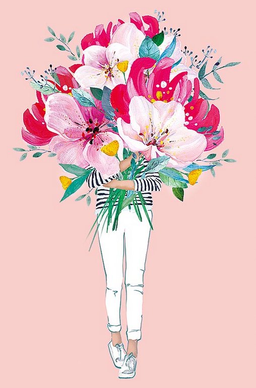 Открытка средняя  "Девушка" текст