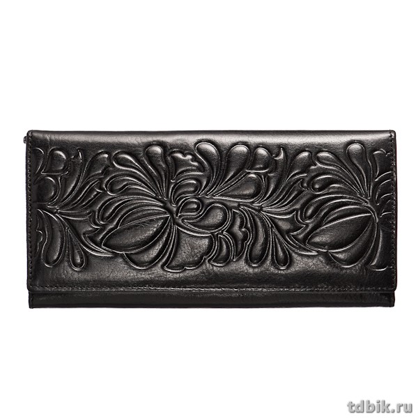 Портмоне Dr.Koffer 9,5*18,5см, нат. кожа, тиснение черный