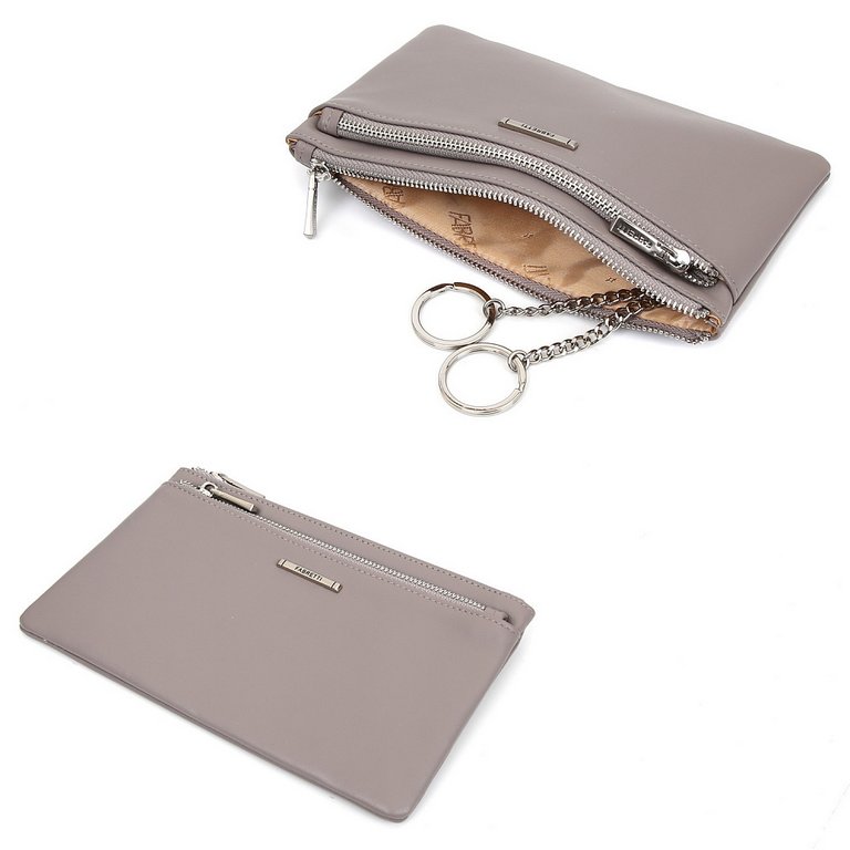 Портмоне FABRETTI женское, нат. кожа, 18,5*12*0,5см, серый
