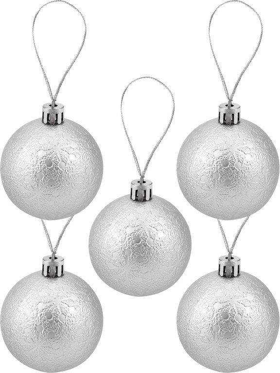 Набор шаров  цвет серебро  60 мм 20 шт+ верхушка 1шт