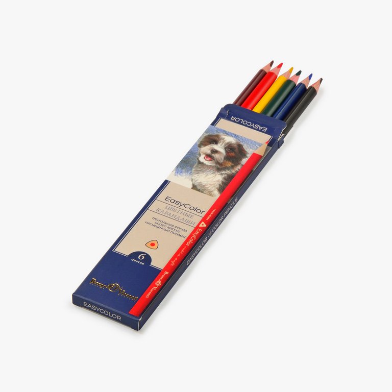 Набор карандашей   6 цв. трехгранные Bruno Visconti "EASYCOLOR"