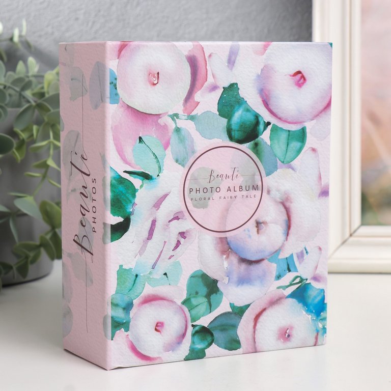 Фотоальбом 100 фото 10*15см "flora art. Пионы" 16,5*13*5 см