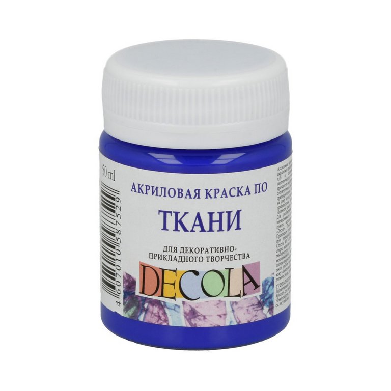 Краска акриловая по ткани 50мл Ультрамарин Декола