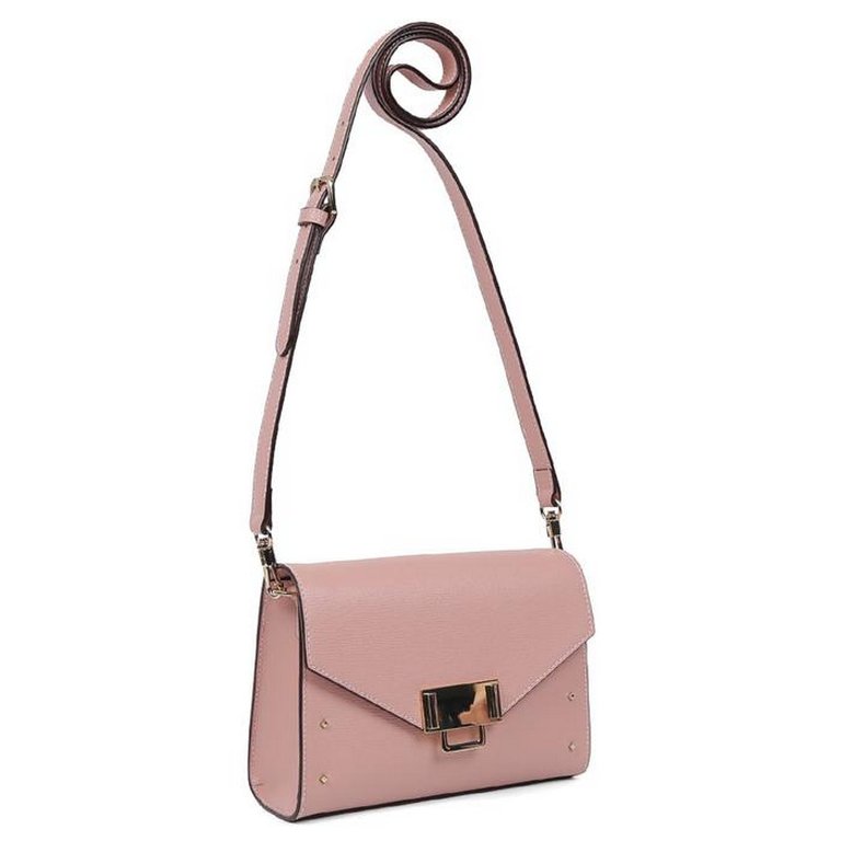 Сумка женская LEO VENTONI 22,5*18,5*8см, нат. кожа, розовый