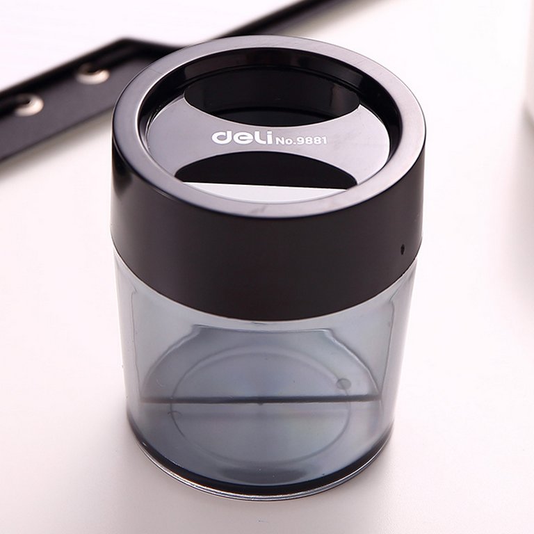 Диспенсер для скрепок магнитный, круглый, прозрачная Deli