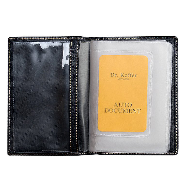 Обложка для автодокументов Dr.Koffer нат. кожа, черный