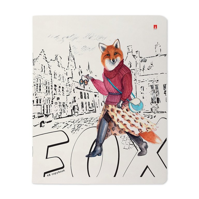 Тетрадь 48 лист кл. А5 на скрепке "ЛИСЫ. МЕГАПОЛИС" 5 видов