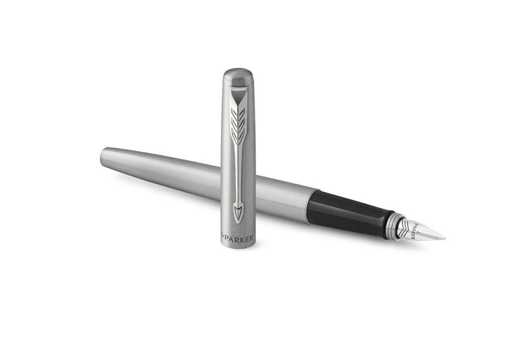 Набор подарочный Parker "Jotter Stainless Stee" (ручка шарик. 1мм и ручка перьев 1мм, корп. серебро)