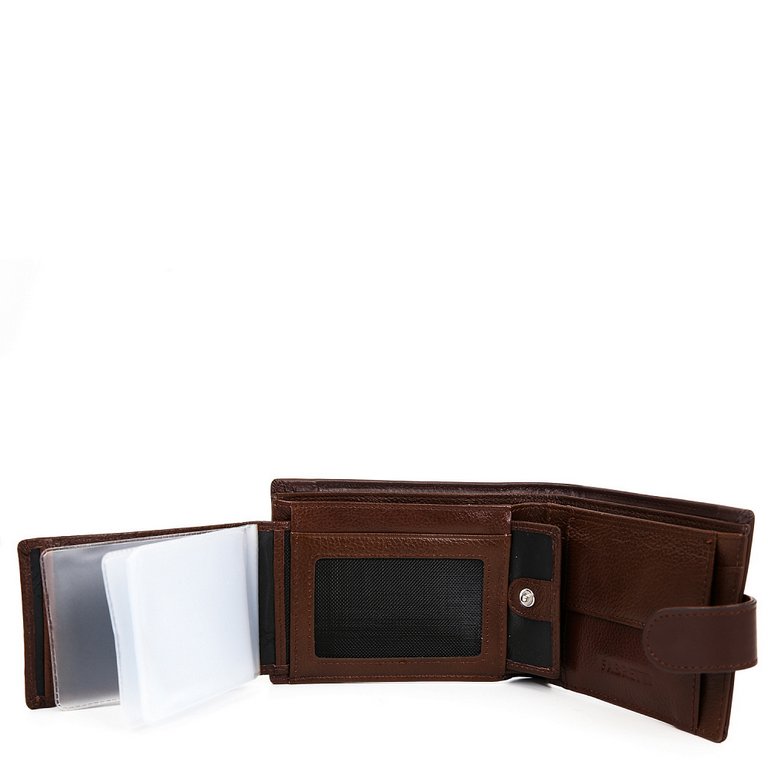 Портмоне FABRETTI мужское, нат.кожа, 13*9*3,5см, коричневый