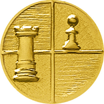 Эмблема для медали, металл. d=25мм "Шахматы"